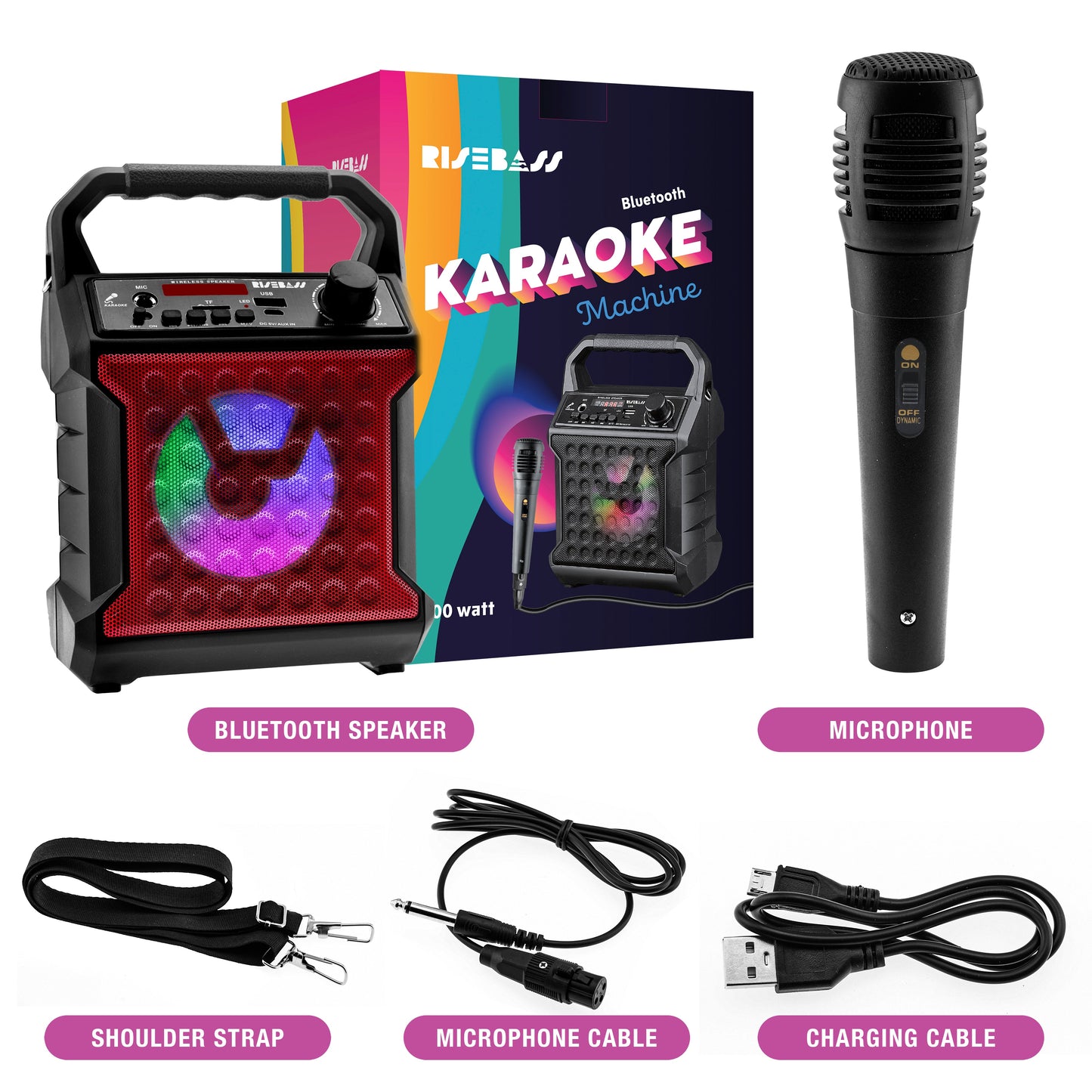 Mobile Karaoke System with Party Lights