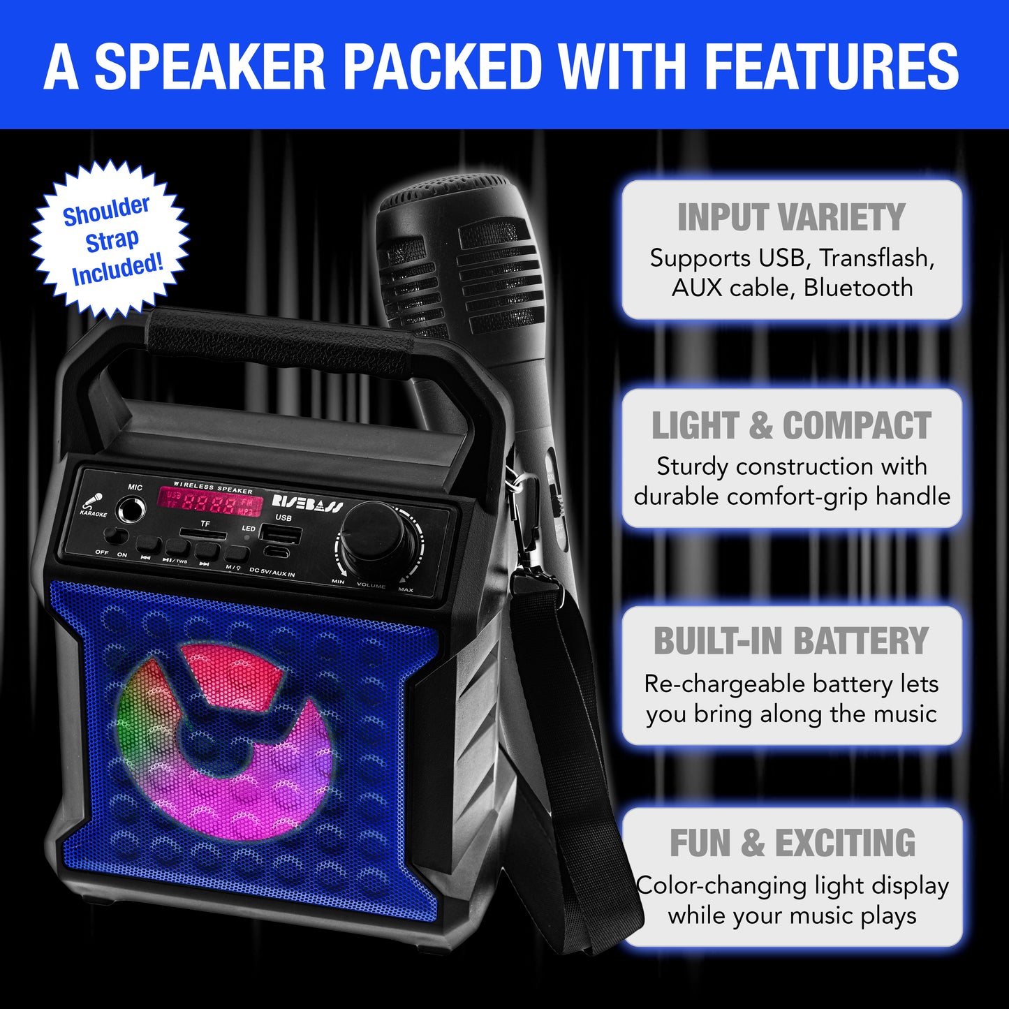Mobile Karaoke System with Party Lights